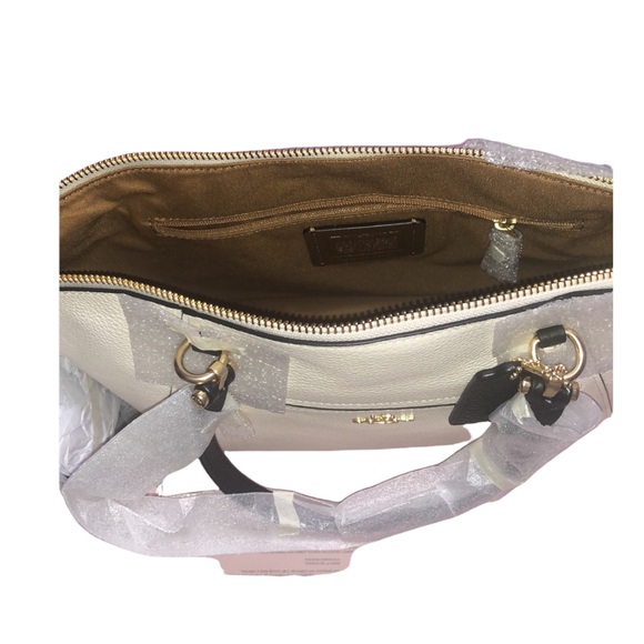 Coach Prairie Refined Pebbled Leather Satchel Bag, French Cream - Picture 3 of 13